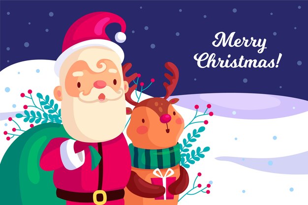 Conceito de Natal em design plano