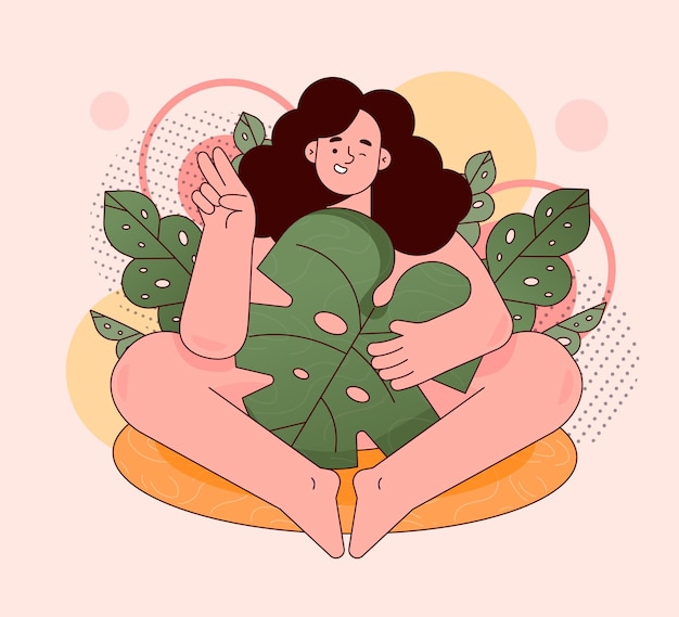 Conceito de naturismo de design plano ilustrado