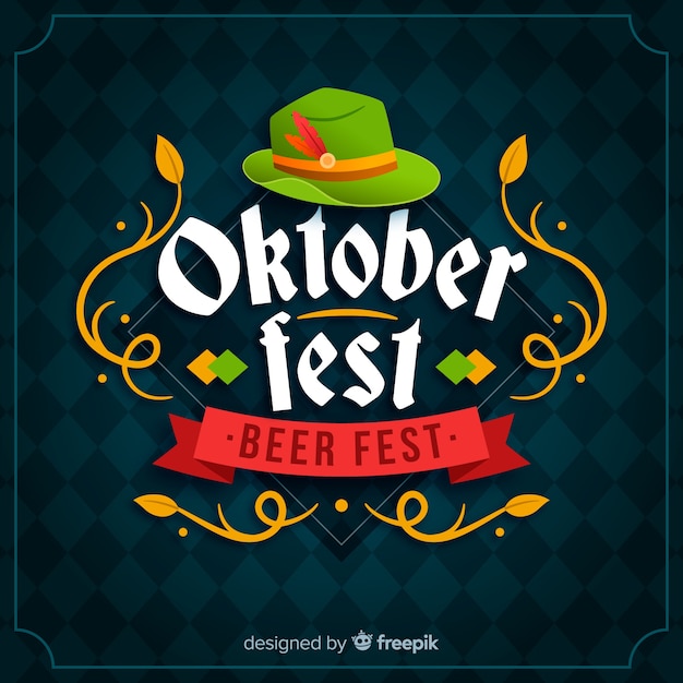 Vetor grátis conceito de oktoberfest com fundo design plano