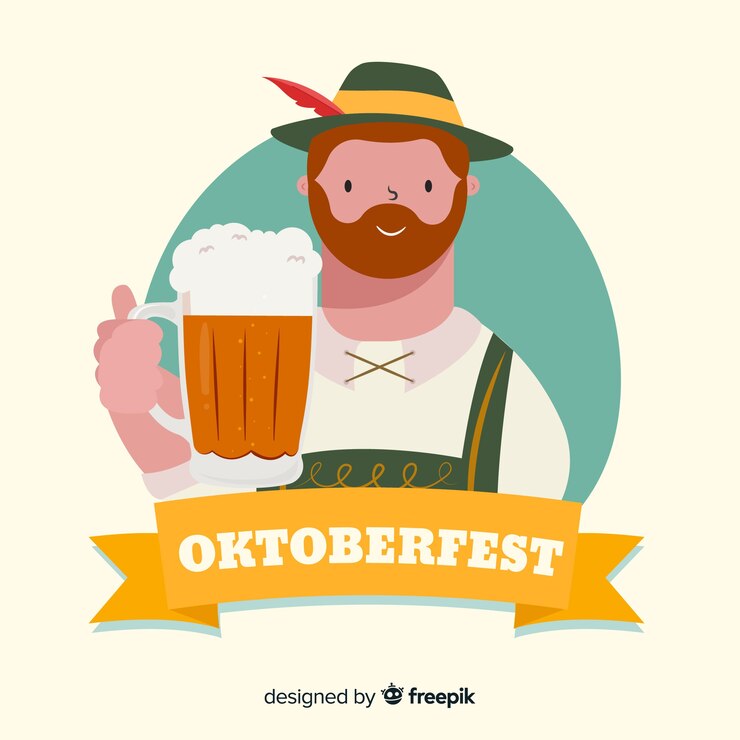 Vetor grátis conceito de oktoberfest com mão desenhada fundo