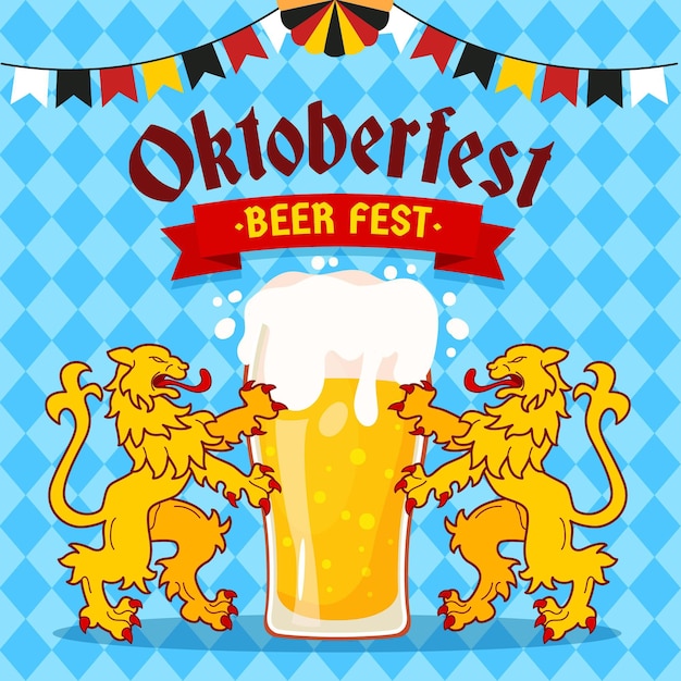 Conceito de oktoberfest de design plano