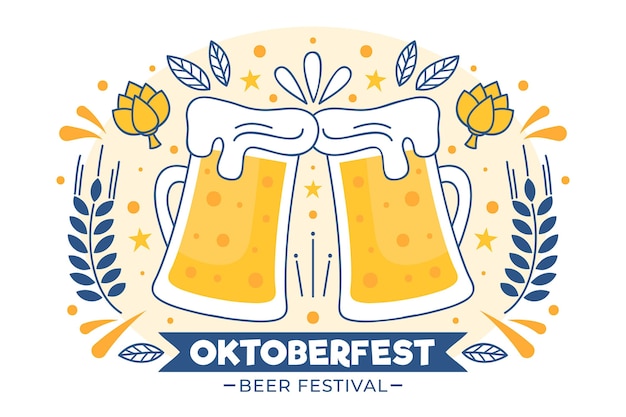 Conceito de oktoberfest em design plano