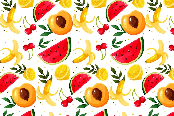 Vetor grátis conceito de padrão de frutas