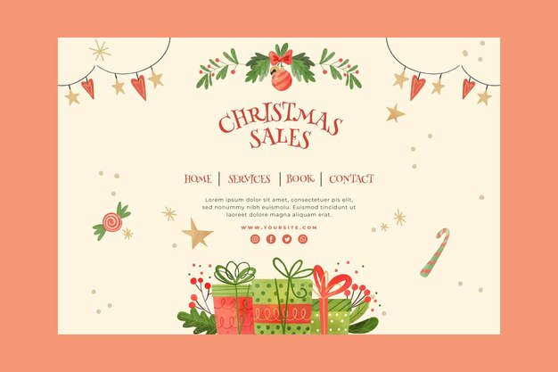 Conceito de página de destino de vendas de Natal