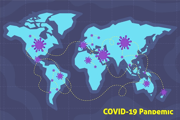 Vetor grátis conceito de pandemia com mapa