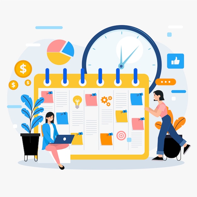 Conceito de planejamento de negócios de design plano desenhado à mão