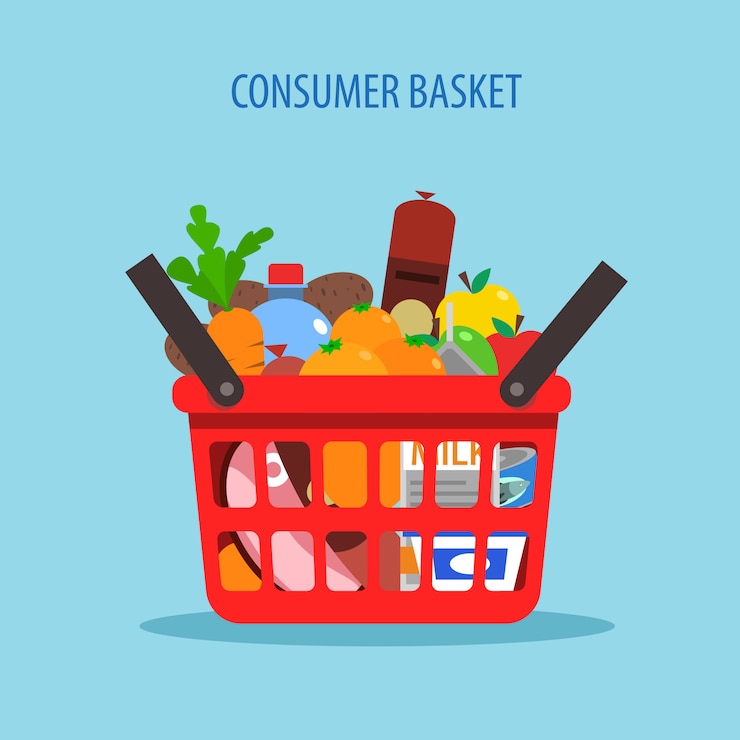 Vetor grátis conceito de plano de cesta de compras