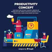Vetor grátis conceito de produtividade moderna com design plano