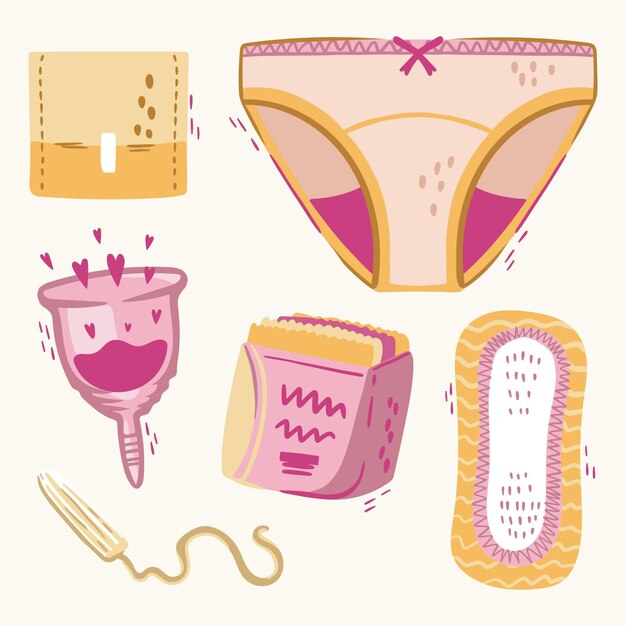 Conceito de produtos de higiene feminina
