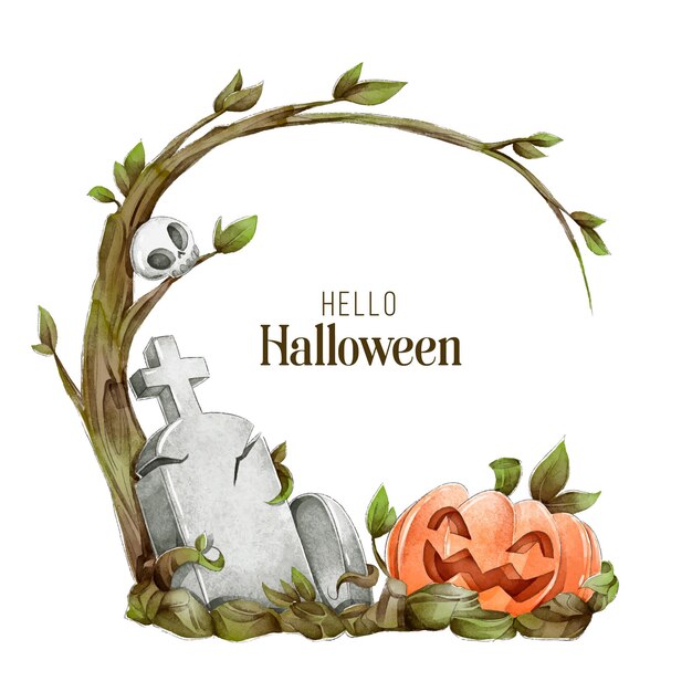 Conceito de quadro de halloween em aquarela