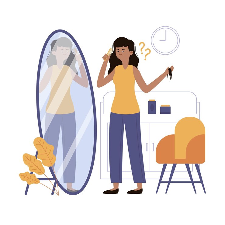 Vetor grátis conceito de queda de cabelo desenhado à mão plana ilustrado