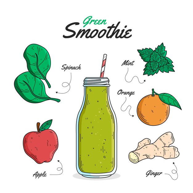 Conceito de receita saudável smoothie