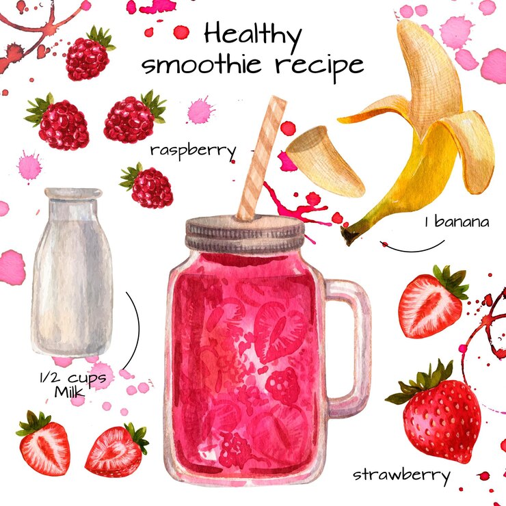 Vetor grátis conceito de receita saudável smoothie
