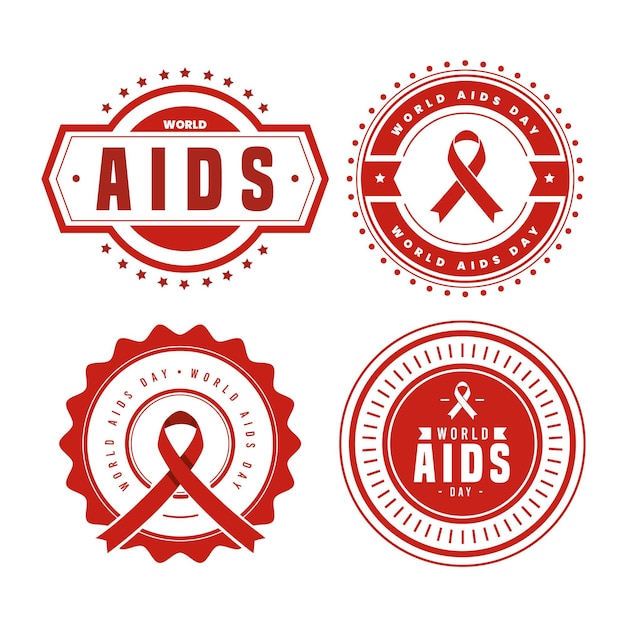 Conceito de rótulos do dia mundial da aids