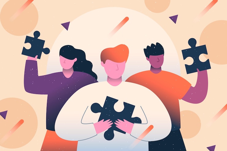 Vetor grátis conceito de trabalho em equipe com ilustração de pessoas