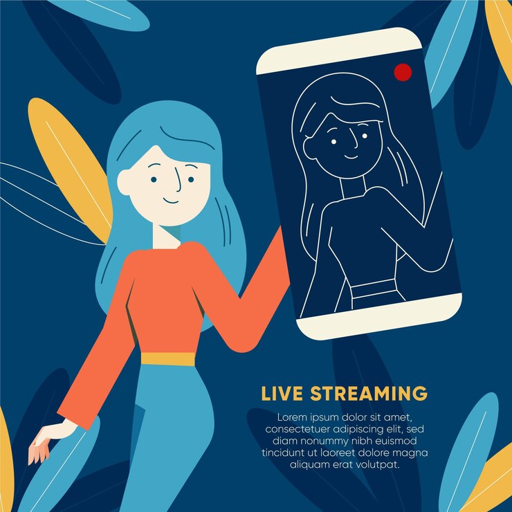 Vetor grátis conceito de transmissão ao vivo ilustrado