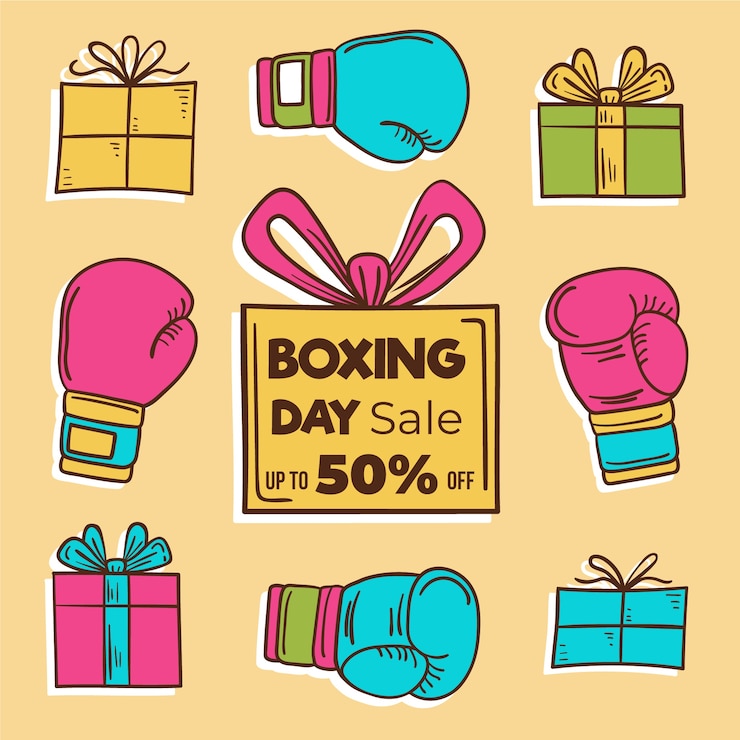 Vetor grátis conceito de venda de mão desenhada dia de boxe
