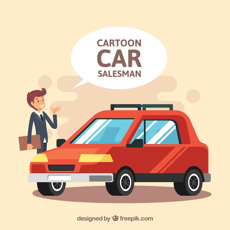 Vetor grátis conceito de vendedor de carros