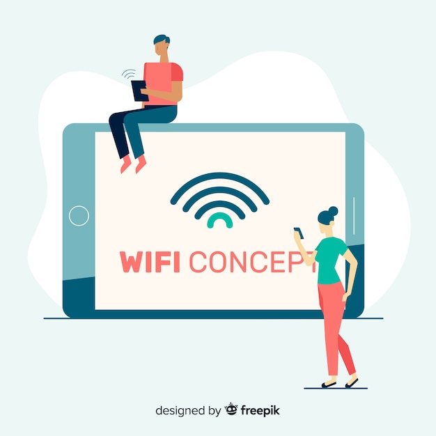 Vetor grátis conceito de wifi plana