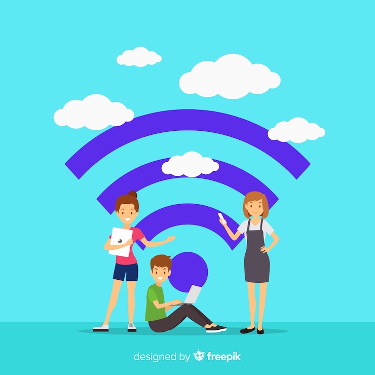 Vetor grátis conceito de wifi plana