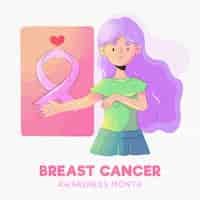 Vetor grátis conceito do mês de conscientização do câncer de mama