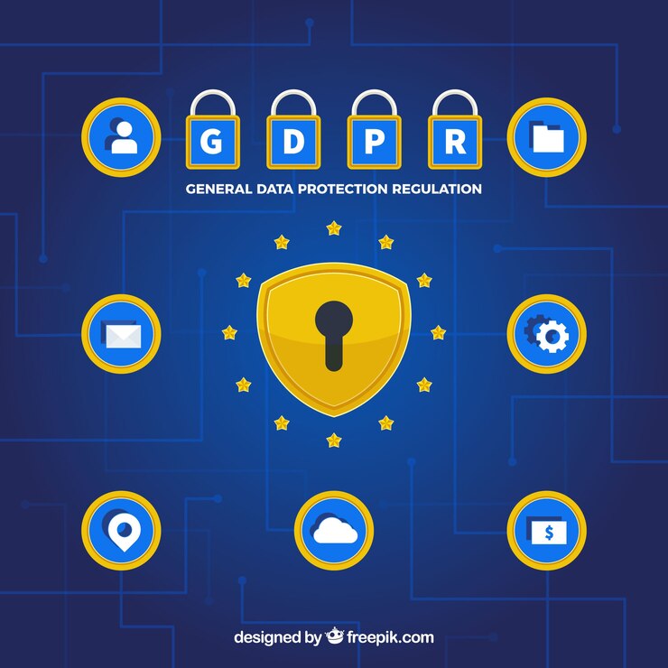 Vetor grátis conceito europeu gpdr com design plano