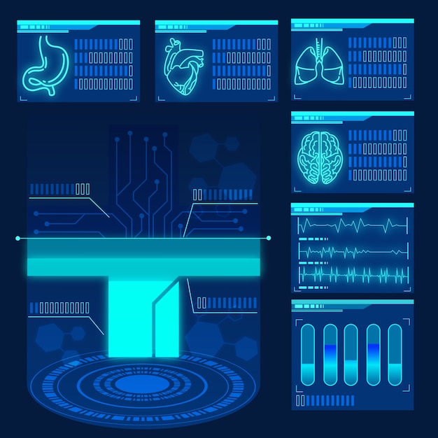 Vetor grátis conceito futurista de infográfico médico