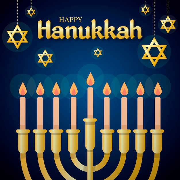 Vetor grátis conceito golden hanukkah