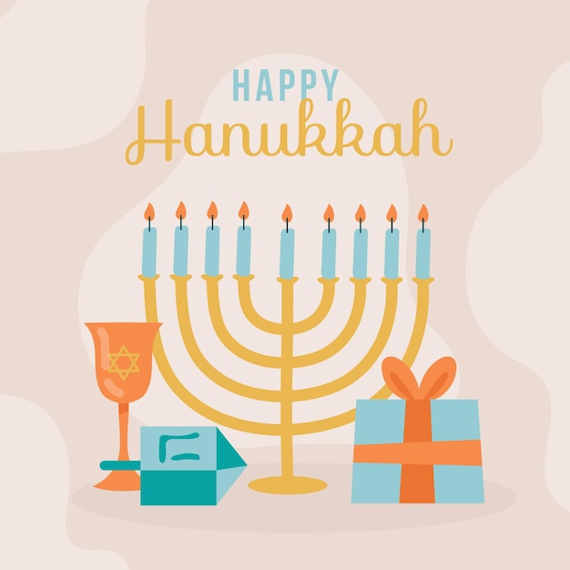 Conceito hanukkah desenhado à mão