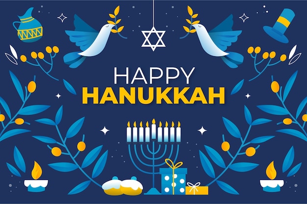 Conceito hanukkah desenhado à mão