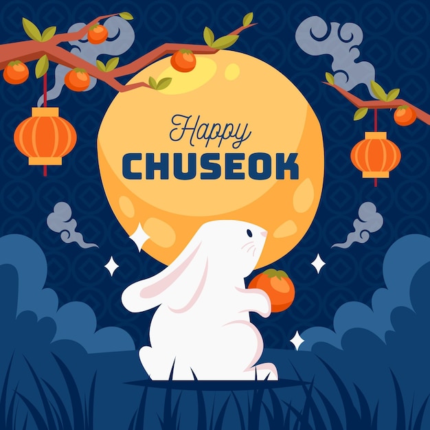 Conceito ilustrado do festival chuseok