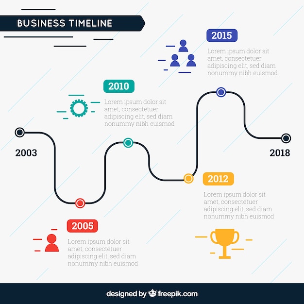 Vetor grátis conceito moderno de linha do tempo