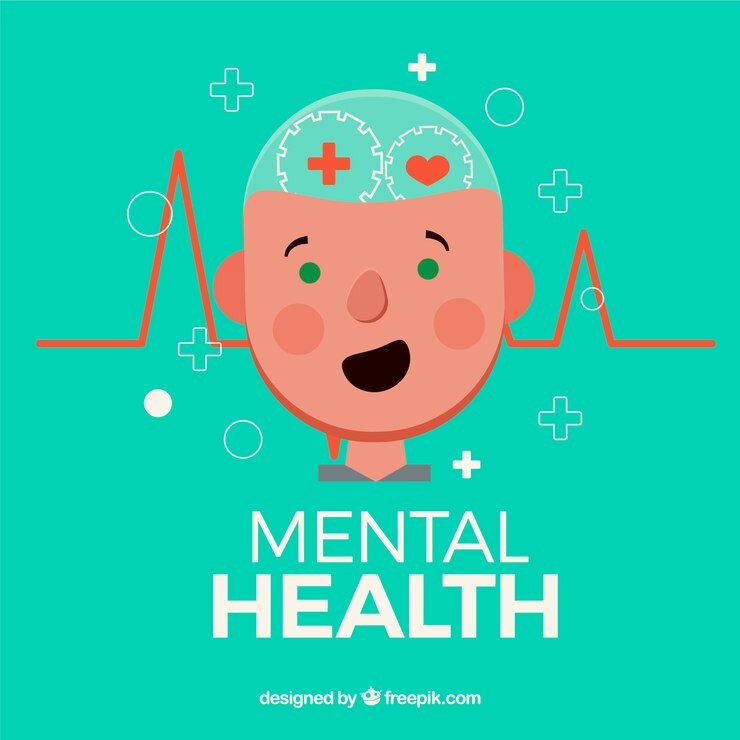 Vetor grátis conceito moderno de saúde mental com design plano