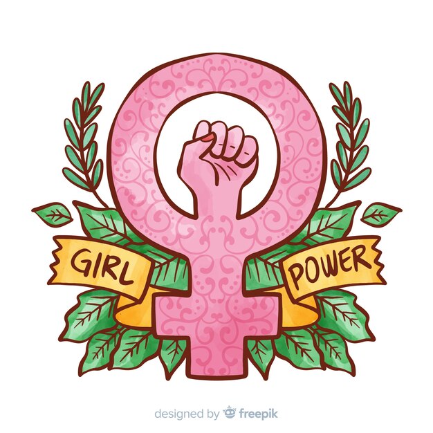 Conceito moderno feminismo aquarela