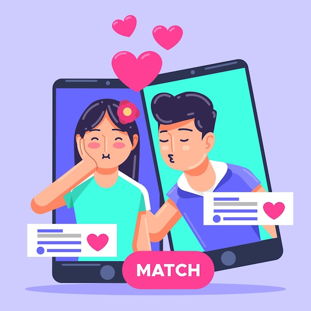Vetor grátis conceito para namoro app