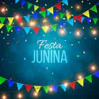 Vetor grátis conceito realista junina festa