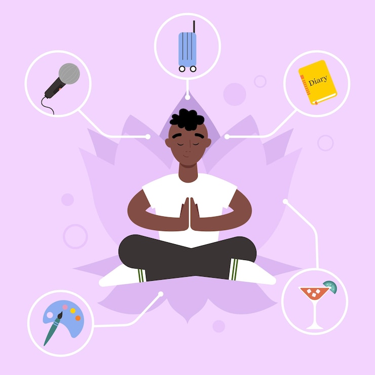 Vetor grátis conceito simples sobre mim com hobbies e interesses