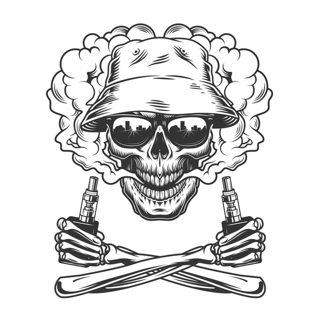Conceito vaping monocromático vintage