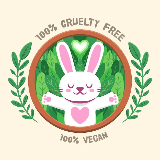 Conceito vegano e livre de crueldade desenhado à mão ilustrado