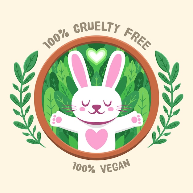 Conceito vegano e livre de crueldade desenhado à mão ilustrado