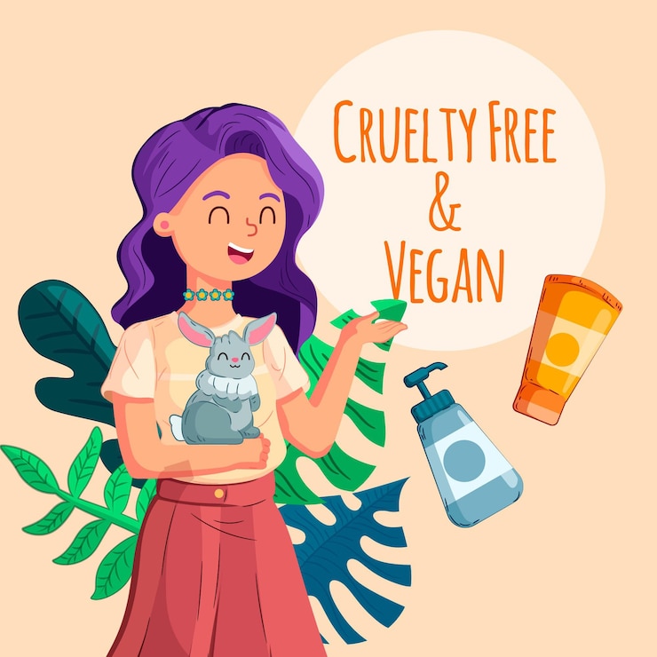 Vetor grátis conceito vegano e livre de crueldade ilustrado
