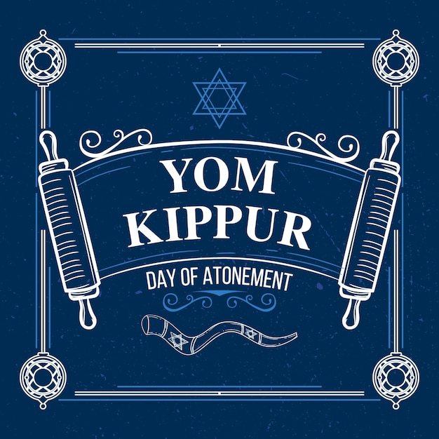 Vetor grátis conceito vintage yom kippur