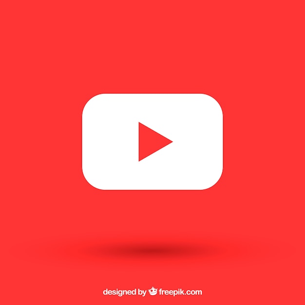 Ícone do player do Youtube com design plano