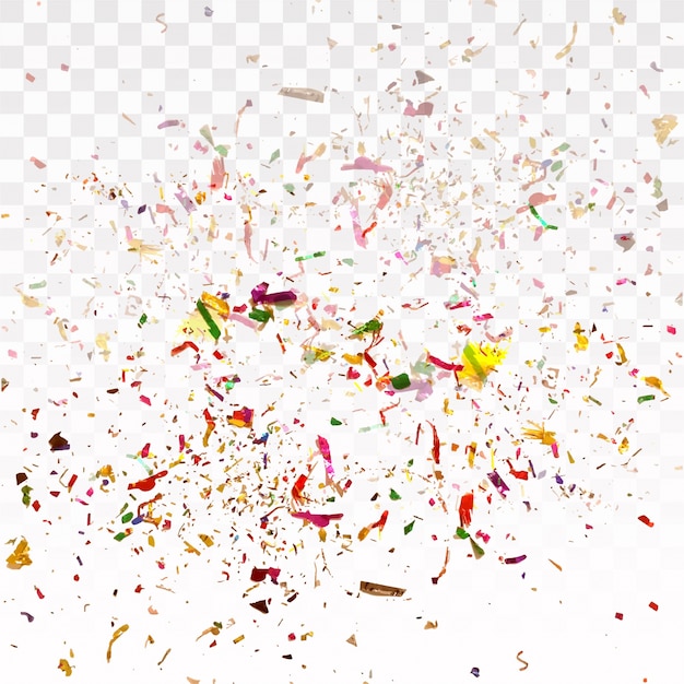Confetti colorido em fundo transparente