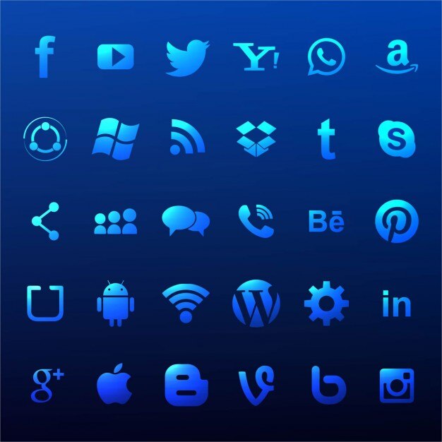 Vetor grátis configuração de ícones de redes sociais