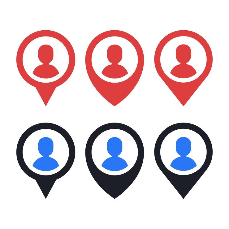 Vetor grátis configuração de pinos de localização do utilizador
