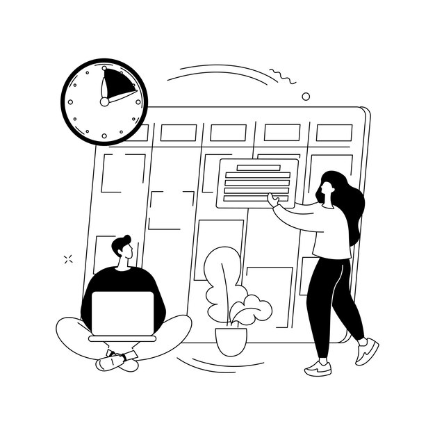 Configurar ilustração vetorial de conceito abstrato de programação diária Rotina diária de quarentena agende seu dia ficando em casa autoorganização durante a pandemia configurar metáfora abstrata de calendário de estudo