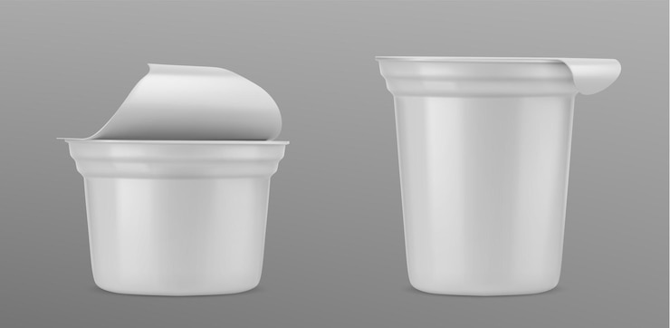 Vetor grátis conjunto 3d de copos de iogurte