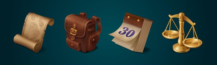 Vetor grátis conjunto 3d de ícones de jogos de viagem isolados no fundo