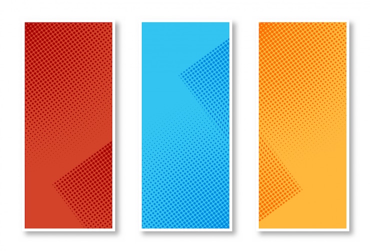 Vetor grátis conjunto abstrato de fundo vertical banner de meio-tom elegante